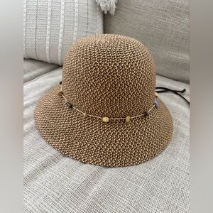 NEW Wallaroo hat Company Naomi Draw Sting Adjust Size Beaded detail braid Hat